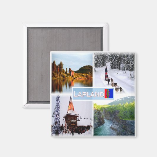 zFI010 LAPLAND LAKE INARI LAMMINTUPA SANTA CLAUS, Magneet (Voorkant / Achterkant)