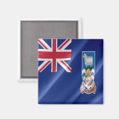 zFK002 FALKLAND, Waving Flag, Fridge Magneet (Voorkant / Achterkant)