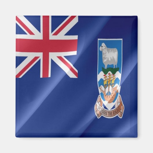 zFK002 FALKLAND, Waving Flag, Fridge Magneet (Voorkant)