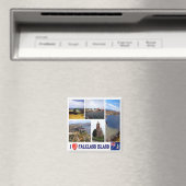 zFK003 FALKLAND Islands I Love, Mosaic, Fridge Magneet (Insitu (Vaatwasser))
