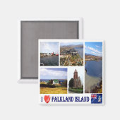 zFK004 FALKLAND, I Love, Mosaic, Fridge Magneet (Voorkant / Achterkant)