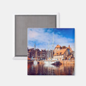 zFR013 HONFLEUR, docking, oude pier, Frankrijk, Fr Magneet (Voorkant / Achterkant)