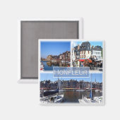 zFR028 HONFLEUR-haven, Normandië, Fridge Magneet (Voorkant / Achterkant)