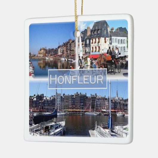 zFR028 HONFLEUR-haven, Normandië, Keramisch Ornament (Links)