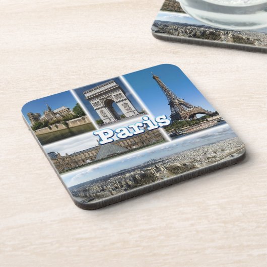 zFR032 TOUR EIFFEL en PARIS, Frankrijk, Europa, Bier Onderzetter (Linkerzijde)