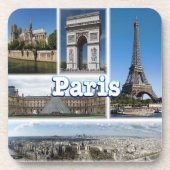 zFR032 TOUR EIFFEL en PARIS, Frankrijk, Europa, Bier Onderzetter (Voorkant)