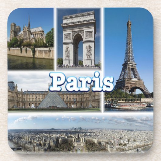 zFR032 TOUR EIFFEL en PARIS, Frankrijk, Europa, Bier Onderzetter (Voorkant)