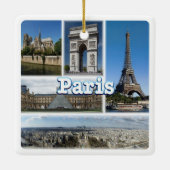 zFR032 TOUR EIFFEL en PARIS, Frankrijk, Europa, Keramisch Ornament (Achterkant)