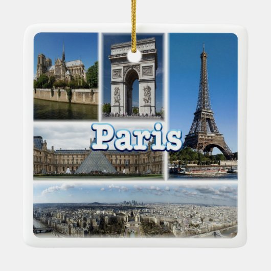 zFR032 TOUR EIFFEL en PARIS, Frankrijk, Europa, Keramisch Ornament (Achterkant)