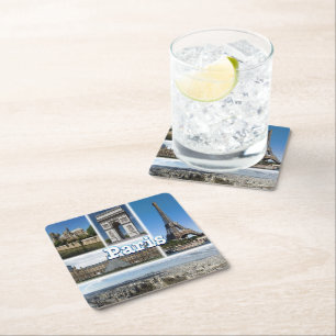 zFR032 TOUR EIFFEL en PARIS, Frankrijk, Kartonnen Onderzetters