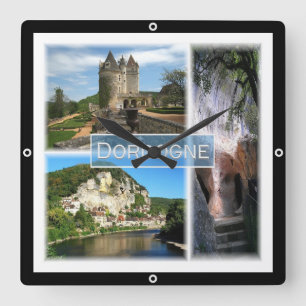 zFR033 DORDOGNE, Frankrijk, Vierkante Klok