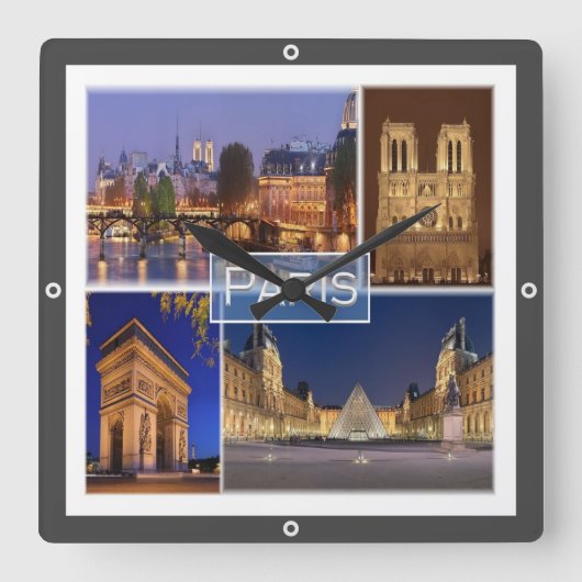 zFR034 PARIS de hoofdstad van Frankrijk, Vierkante Klok (Voorkant)