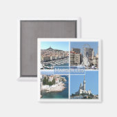 zFR035 MARSEILLES, Frankrijk, Fridge Magneet (Voorkant / Achterkant)