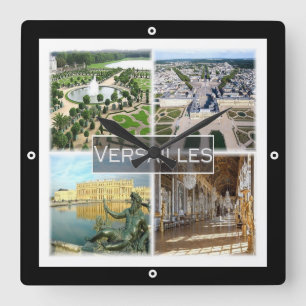 zFR042 VERSAILLES The Palace, Frankrijk, Vierkante Klok