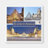 zFR047 THE LOUVRE PYRAMID, Parijs, Frankrijk, Frid Magneet (Voorkant)