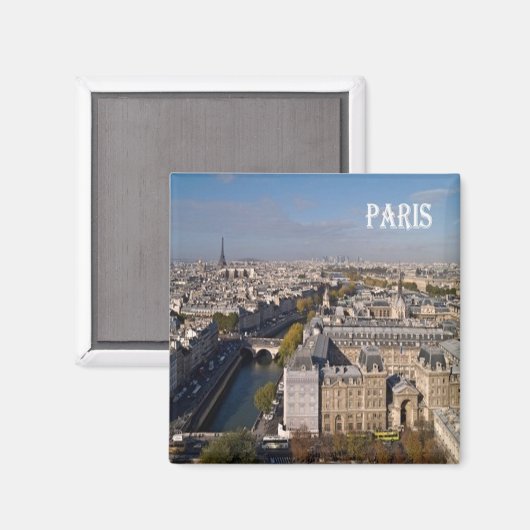 zFR054 PARIS panorama, Frankrijk, Fridge Magneet (Voorkant / Achterkant)