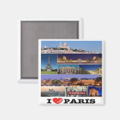 zFR057 PARIS "I Love", Frankrijk, Fridge Magneet (Voorkant / Achterkant)