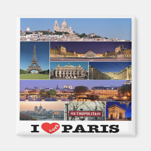 zFR057 PARIS "I Love", Frankrijk, Fridge Magneet