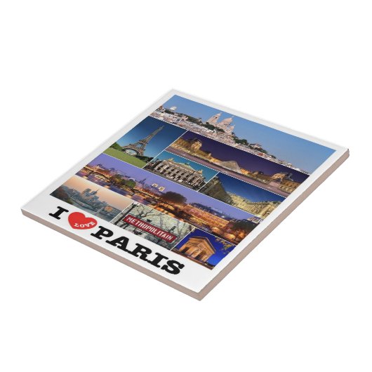 zFR057 PARIS "I Love", Frankrijk, Tegeltje (Zijkant)