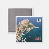 zFR121 CALVI panorama, Corsica, Fridge Magnet (Voorkant / Achterkant)