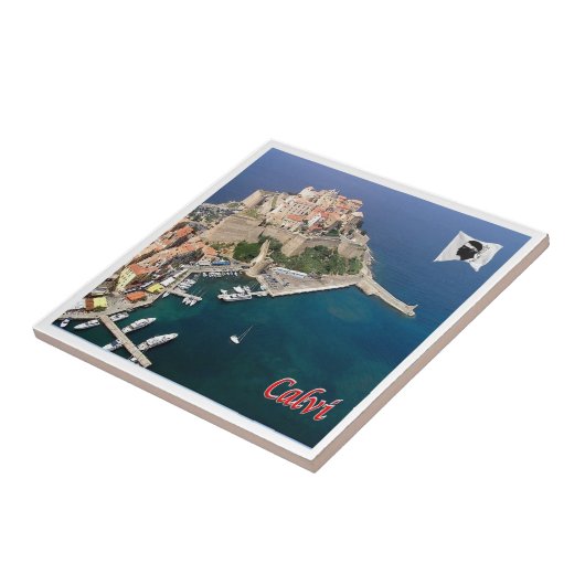 zFR121 CALVI panorama, Corsica, Tegeltje (Zijkant)