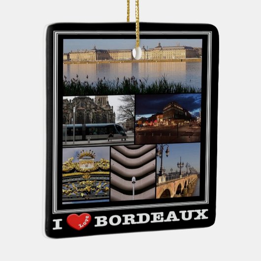 zFR135 BORDEAUX "I Love", Frankrijk, Keramisch Ornament (Rechts)