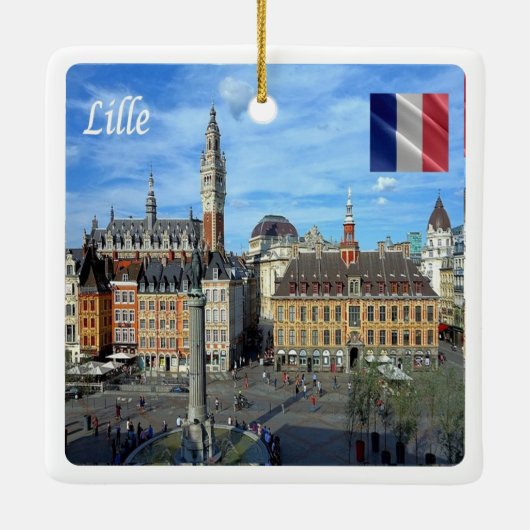 zFR136 panorama van LILLE, Frankrijk, Europa, Keramisch Ornament (Achterkant)