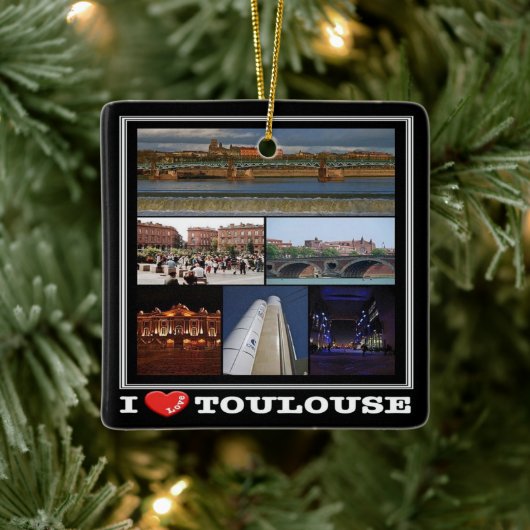 zFR137 TOULOUSE "I Love", Frankrijk, Keramisch Ornament (Boom)