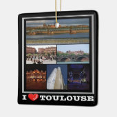 zFR137 TOULOUSE "I Love", Frankrijk, Keramisch Ornament (Links)