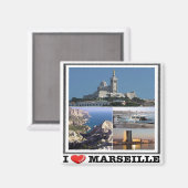 zFR139 MARSEILLE "I Love", Frankrijk, Fridge Magneet (Voorkant / Achterkant)
