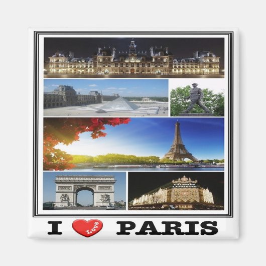 zFR140 PARIS "I Love", Frankrijk, Fridge Magneet (Voorkant)
