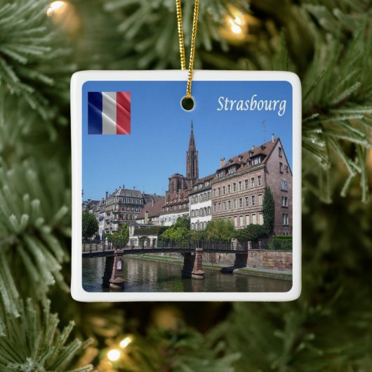 zFR142 STRASBOURG, Frankrijk, Keramisch Ornament (Boom)