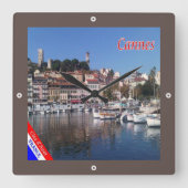 zFR151 CANNES, Franse Riviera, Frankrijk, Vierkante Klok (Voorkant)