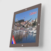 zFR151 CANNES, Franse Riviera, Frankrijk, Vierkante Klok (Hoek)