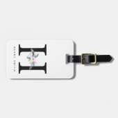 ZFT BLUSH BLUE FLORAL ALPHABETS NAME BRIEF H BAGAGELABEL (Voorkant horizontaal)