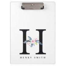ZFT BLUSH BLUE FLORAL ALPHABETS NAME BRIEF H