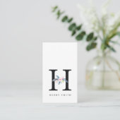 ZFT BLUSH BLUE FLORAL ALPHABETS NAME BRIEF H VISITEKAARTJE (Staand voorkant)