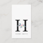 ZFT BLUSH BLUE FLORAL ALPHABETS NAME BRIEF H VISITEKAARTJE (Voorkant)