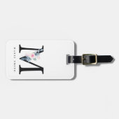 ZFT BLUSH BLUE FLORAL ALPHABETS NAME BRIEF M BAGAGELABEL (Voorkant horizontaal)