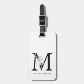 ZFT BLUSH BLUE FLORAL ALPHABETS NAME BRIEF M BAGAGELABEL (Voorkant verticaal)