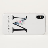 ZFT BLUSH BLUE FLORAL ALPHABETS NAME BRIEF M Case-Mate iPhone CASE (Achterkant (horizontaal))