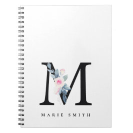 ZFT BLUSH BLUE FLORAL ALPHABETS NAME BRIEF M NOTITIEBOEK