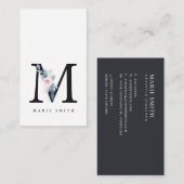 ZFT BLUSH BLUE FLORAL ALPHABETS NAME BRIEF M VISITEKAARTJE (Voorkant / Achterkant)