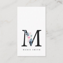 ZFT BLUSH BLUE FLORAL ALPHABETS NAME BRIEF M VISITEKAARTJE
