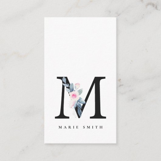 ZFT BLUSH BLUE FLORAL ALPHABETS NAME BRIEF M VISITEKAARTJE (Voorkant)