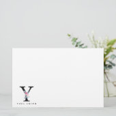 ZFT BLUSH BLUE FLORAL ALPHABETS NAME BRIEF Y BRIEFPAPIER (Staand voorkant)