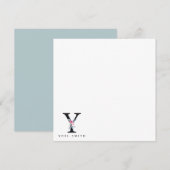 ZFT BLUSH BLUE FLORAL ALPHABETS NAME BRIEF Y NOTITIEKAARTJE (Voorkant / Achterkant)