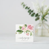 ZFT BLUSH FLORAL WATERVERF WEBSITE RSVP VIERKANTE VISITEKAARTJE (Staand voorkant)