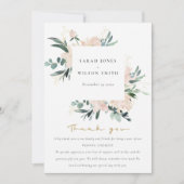 ZFT BLUSH GOLD FLORAL LIJST WATERVERF WEDING BEDANKKAART (Voorkant)