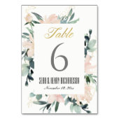 ZFT BLUSH GOLD FLORAL LIJST WATERVERF WEDING KAART (Voorkant)